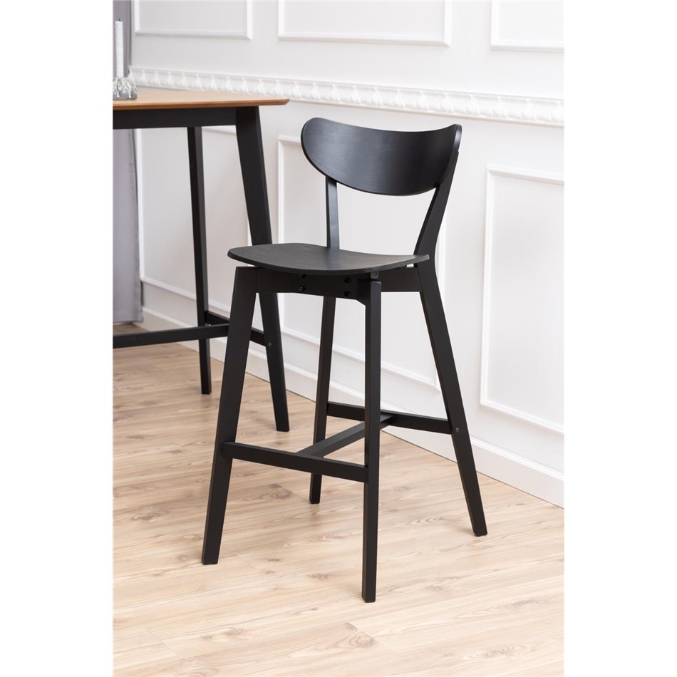 Bar stool Aroxby, set of 2 pcs, black,  H105x45x49cm