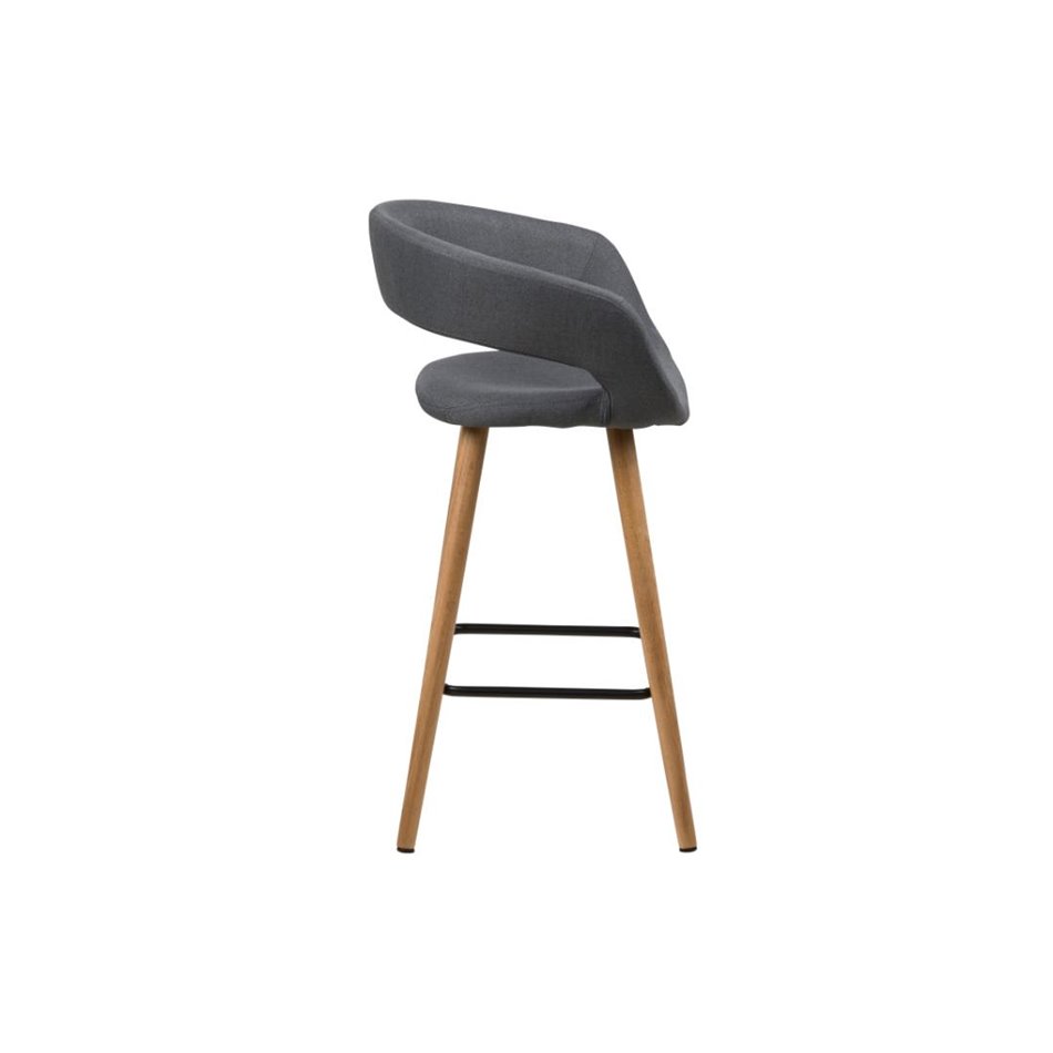 Dining chair Agrace, set of 2 pcs, dark grey, H88.5x55x46cm