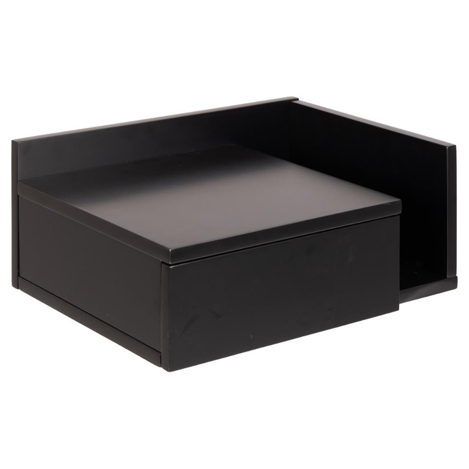 Bedside table Ashlan, MDF, black, H16.5x40x32cm