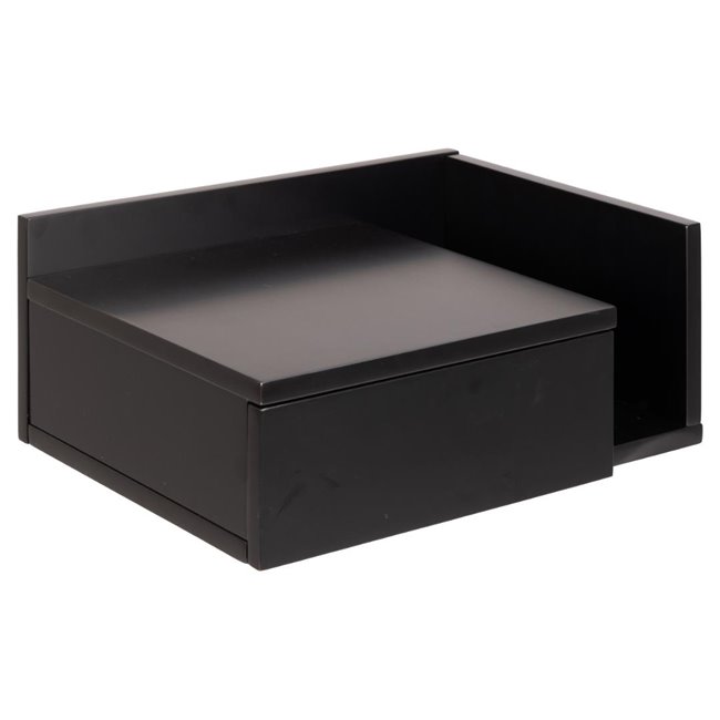 Bedside table Ashlan, MDF, black, H16.5x40x32cm