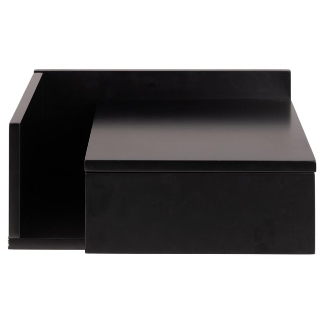 Bedside table Ashlan, MDF, black, H16.5x40x32cm