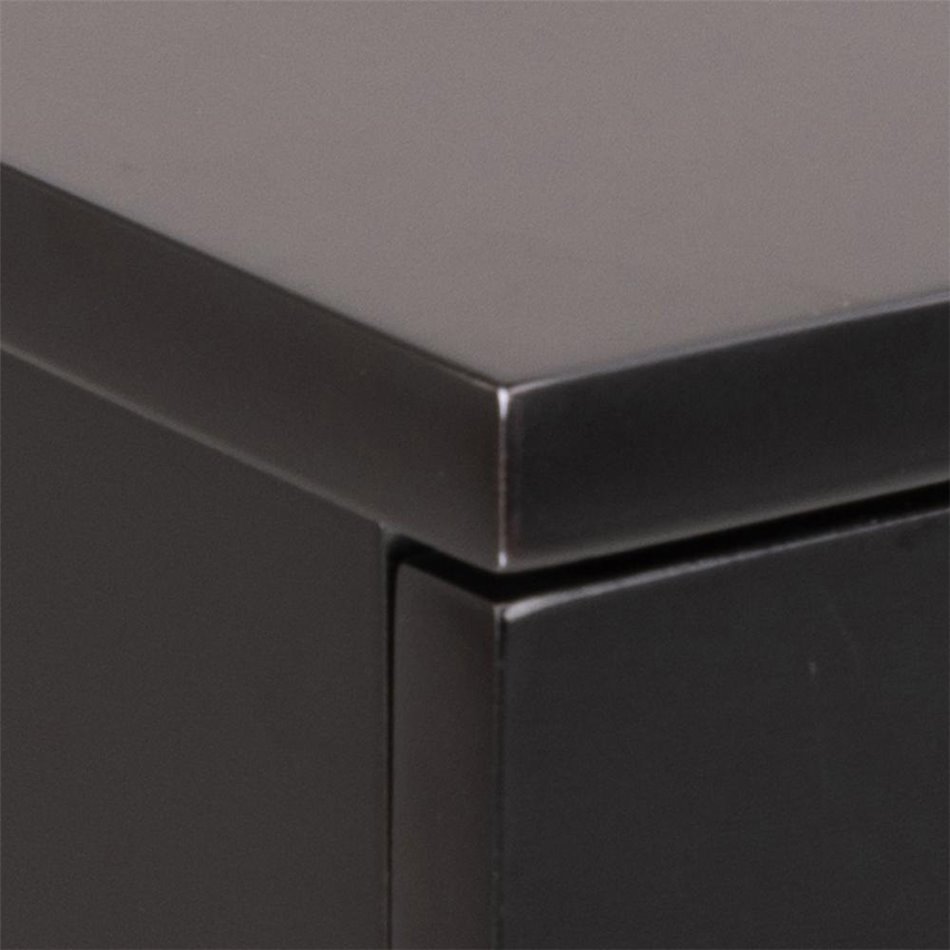 Bedside table Ashlan, MDF, black, H16.5x40x32cm