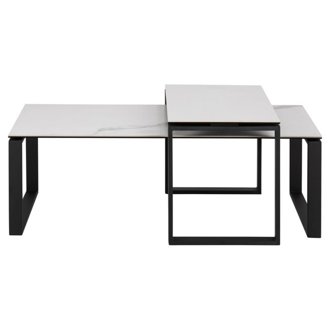 Coffee table set Akatrine, white, H45x115x69cm