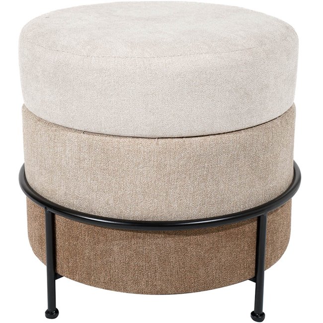 Pouf Mariola B, brown/beige, D48cm, H45cm