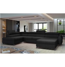 Corner sofa Elosette L, Sawana 14, black, H98x370x200