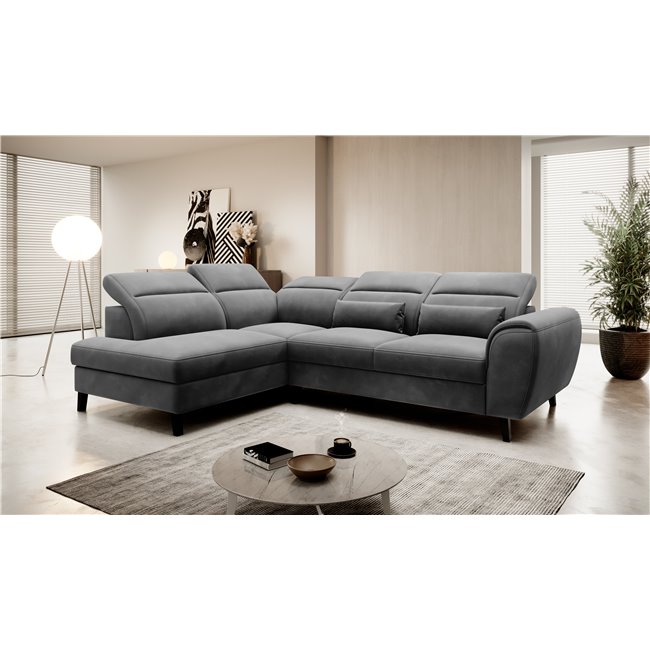 Corner sofa Elnoble L, Loco 06, gray, H100x255x201