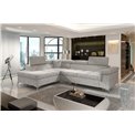 Corner sofa Elridano L, Berlin 01, gray, H90x275x202