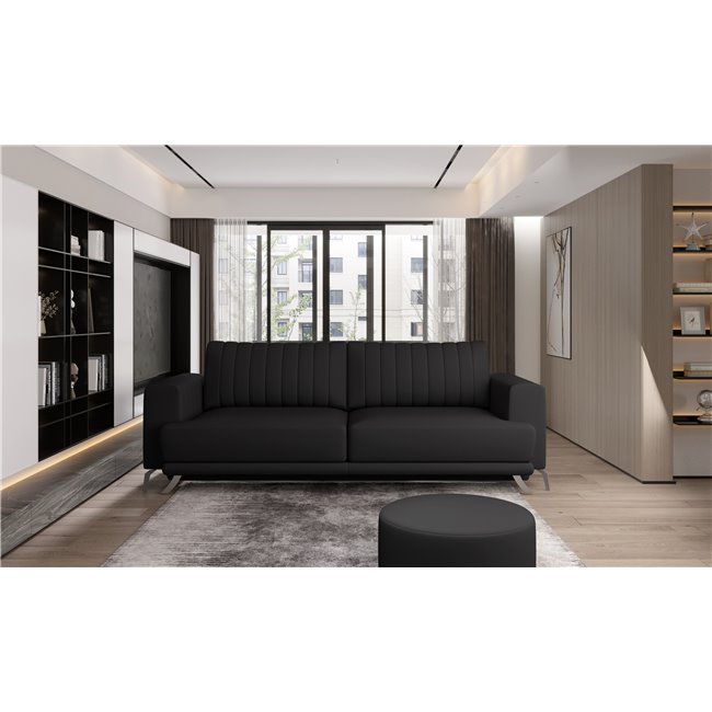 Sofa bed Ellise , Softis 11, black, H90x250x95