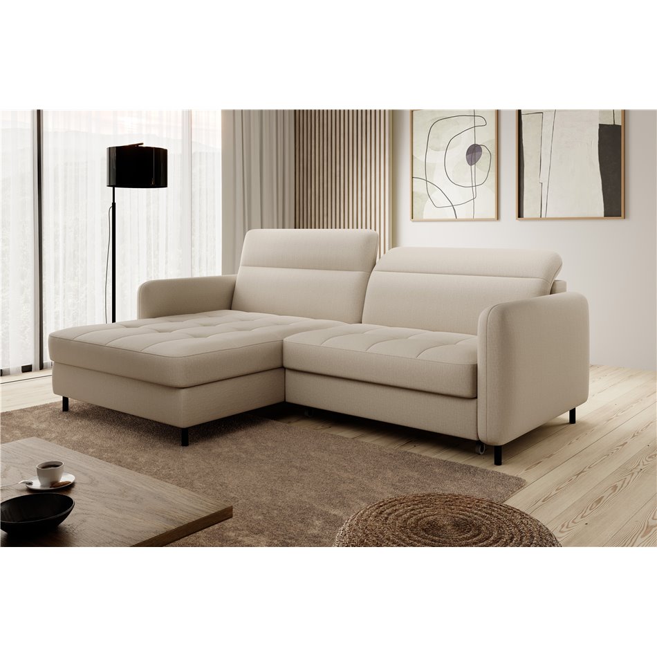 Corner sofa Elgomsi L, Manhattan 18, beige, H100x228x165