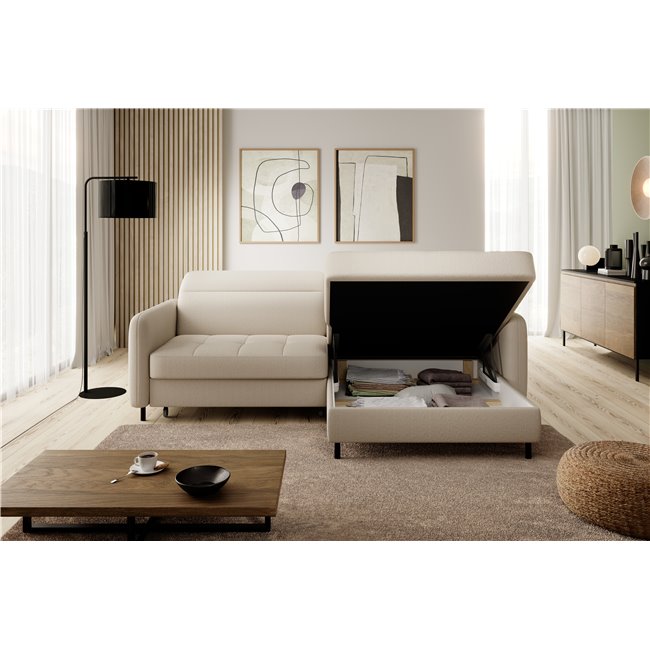 Corner sofa Elgomsi L, Manhattan 18, beige, H100x228x165