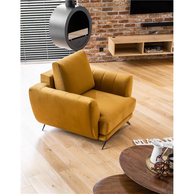 Armchair Elmego, Flores 22, brown, H87x102x94cm