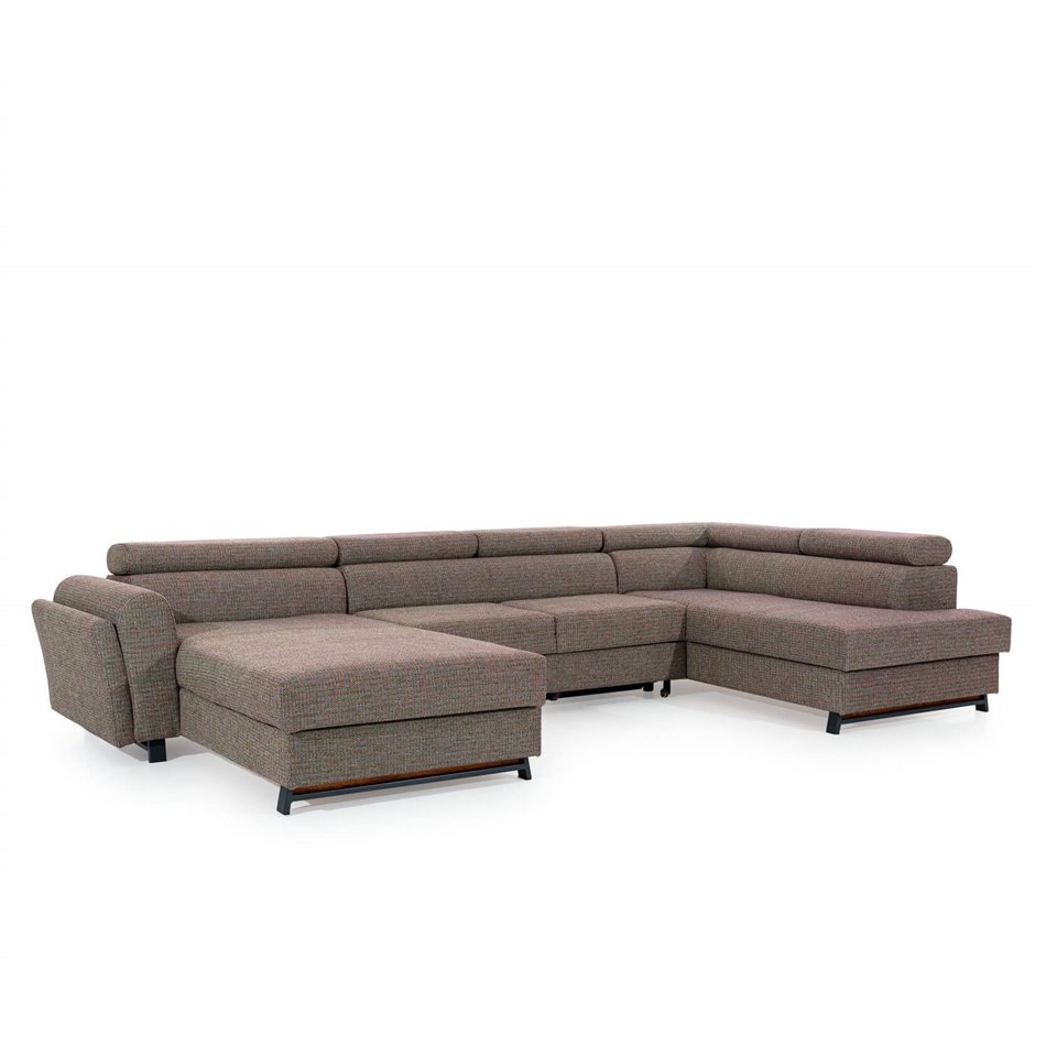 U shape sofa Elosette U Left, Inari 96, gray, H98x370x200cm