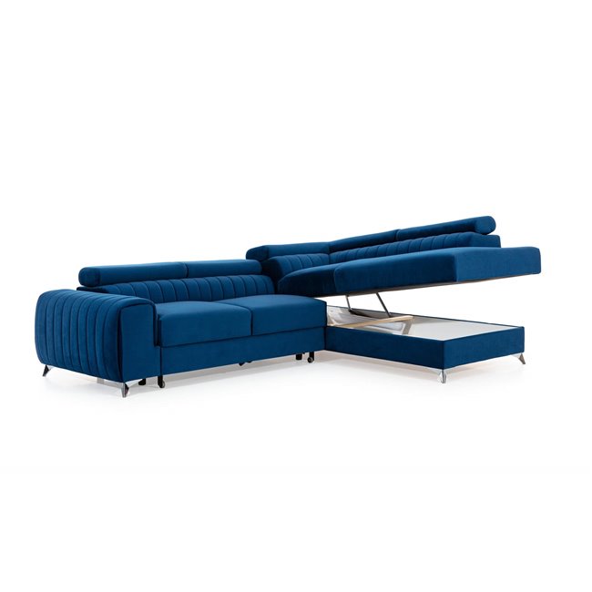 Corner sofa Elaurence L, Monolith 37, green, H92x278x205cm