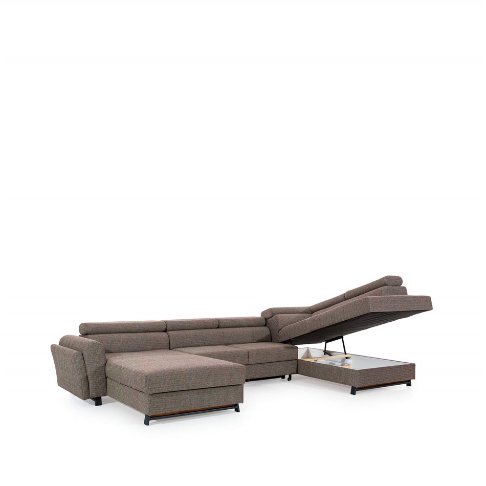 U shape sofa Elosette U Left, Inari 96, gray, H98x370x200cm