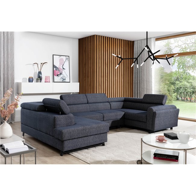 U shape sofa Elscada U Right, Sawana 26, brown, H98x330x200cm