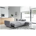 Corner sofa Elsilva L, Flores 10, black, H100x276x201cm