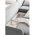 Corner sofa Elsilva L, Flores 10, black, H100x276x201cm