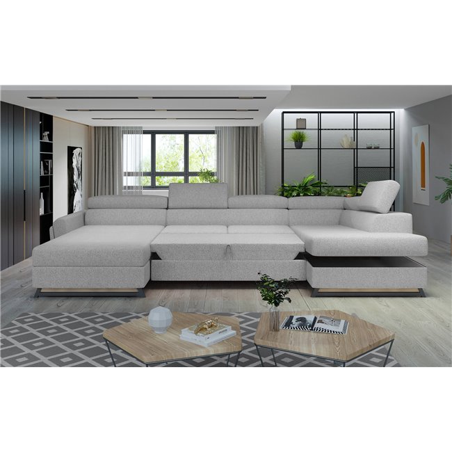 U shape sofa Elosette U Left, Inari 96, gray, H98x370x200cm