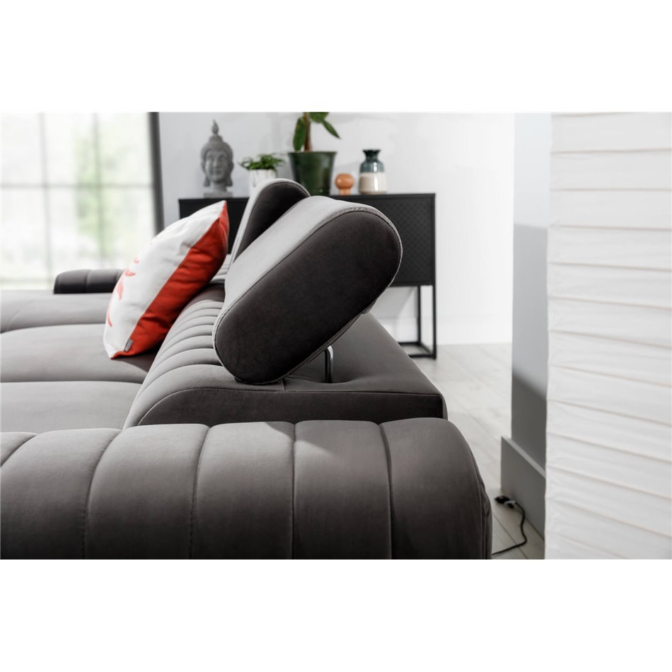 Corner sofa Elgrayson R, Nube 3, gray, H92x278x205cm