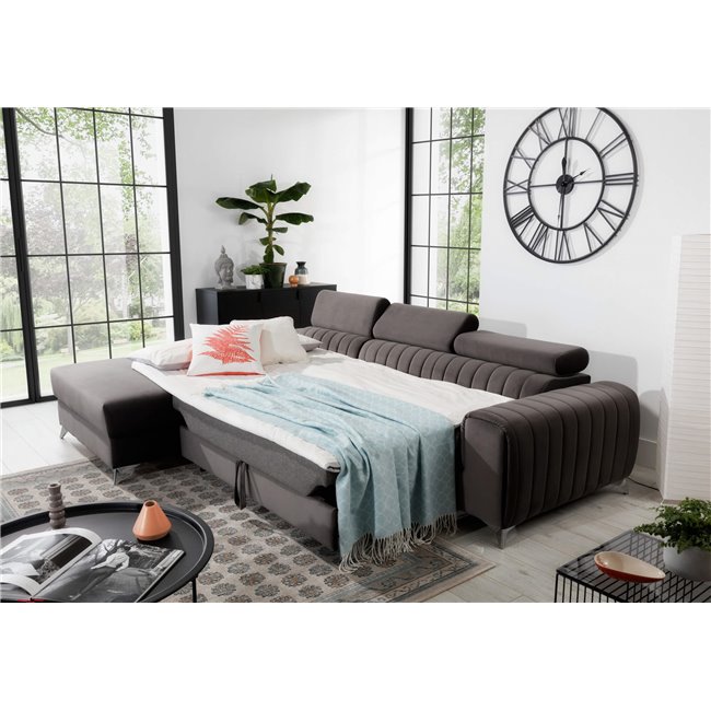 Corner sofa Elgrayson R, Nube 3, gray, H92x278x205cm