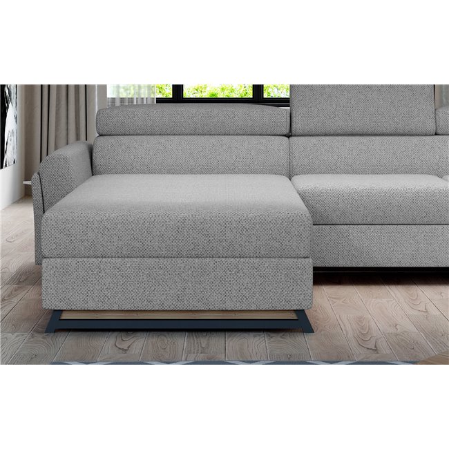 U shape sofa Elosette U Left, Grande 75, blue, H98x370x200cm