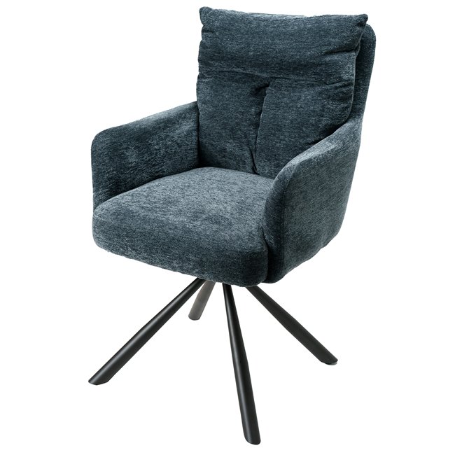 Dinner chair Aringo, dark blue, swivelling 180, 95x63x57cm