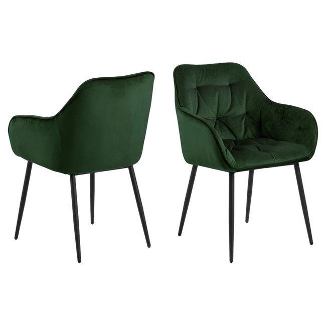 Dining chair Arook, set of 2 pcs, green, H83x58x55cm, seat height 47cm