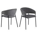 Dining chair Agn, set of 2 pcs, dark grey, H77.5x54.5x54cm, seat height 49cm