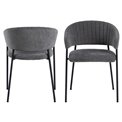 Dining chair Agn, set of 2 pcs, dark grey, H77.5x54.5x54cm, seat height 49cm