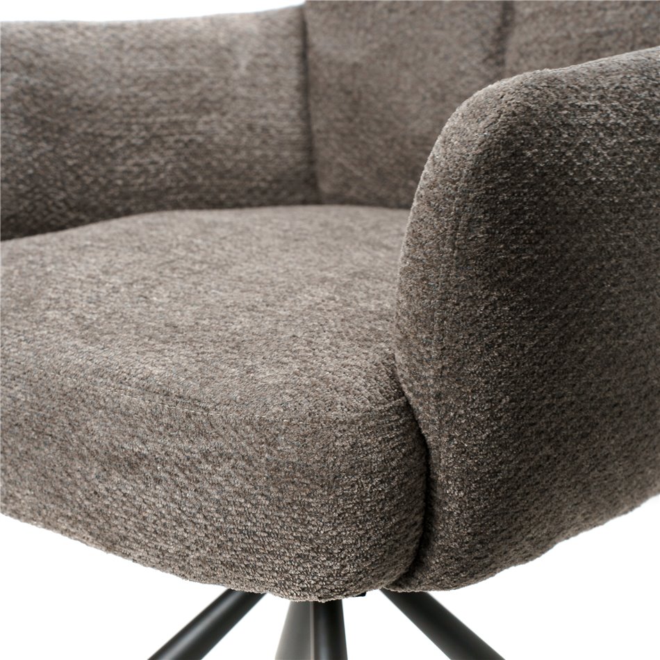 Dinner chair Arringo, grey, swivelling 180, 95x63x57cm