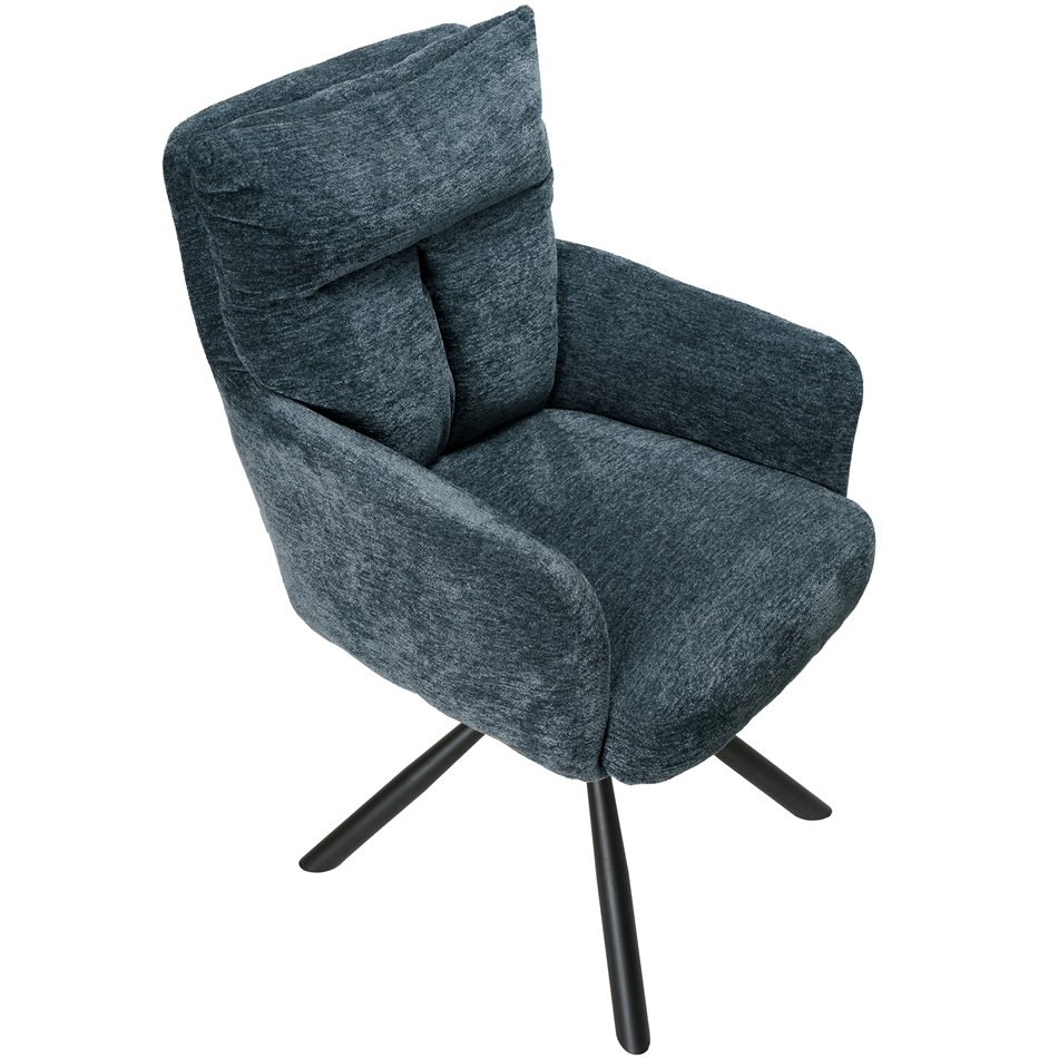 Dinner chair Aringo, dark blue, swivelling 180, 95x63x57cm