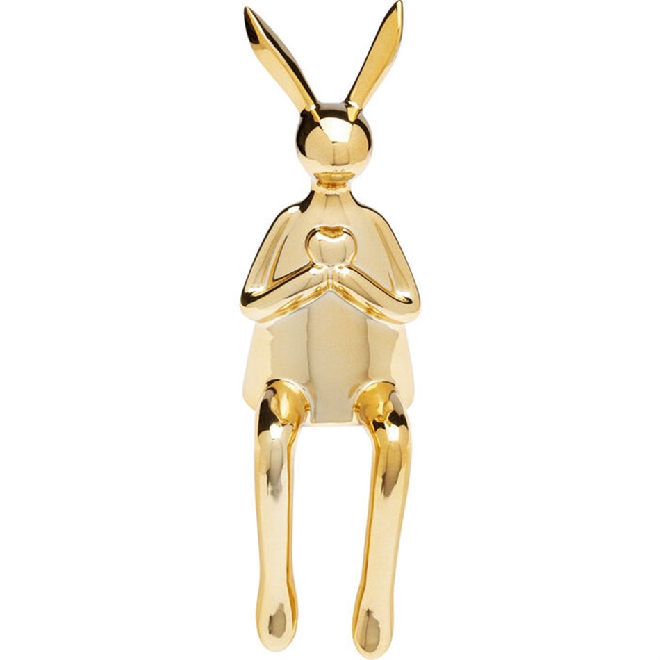 Deco figurine Rabbit Heart, golden, 29x12x9.5cm