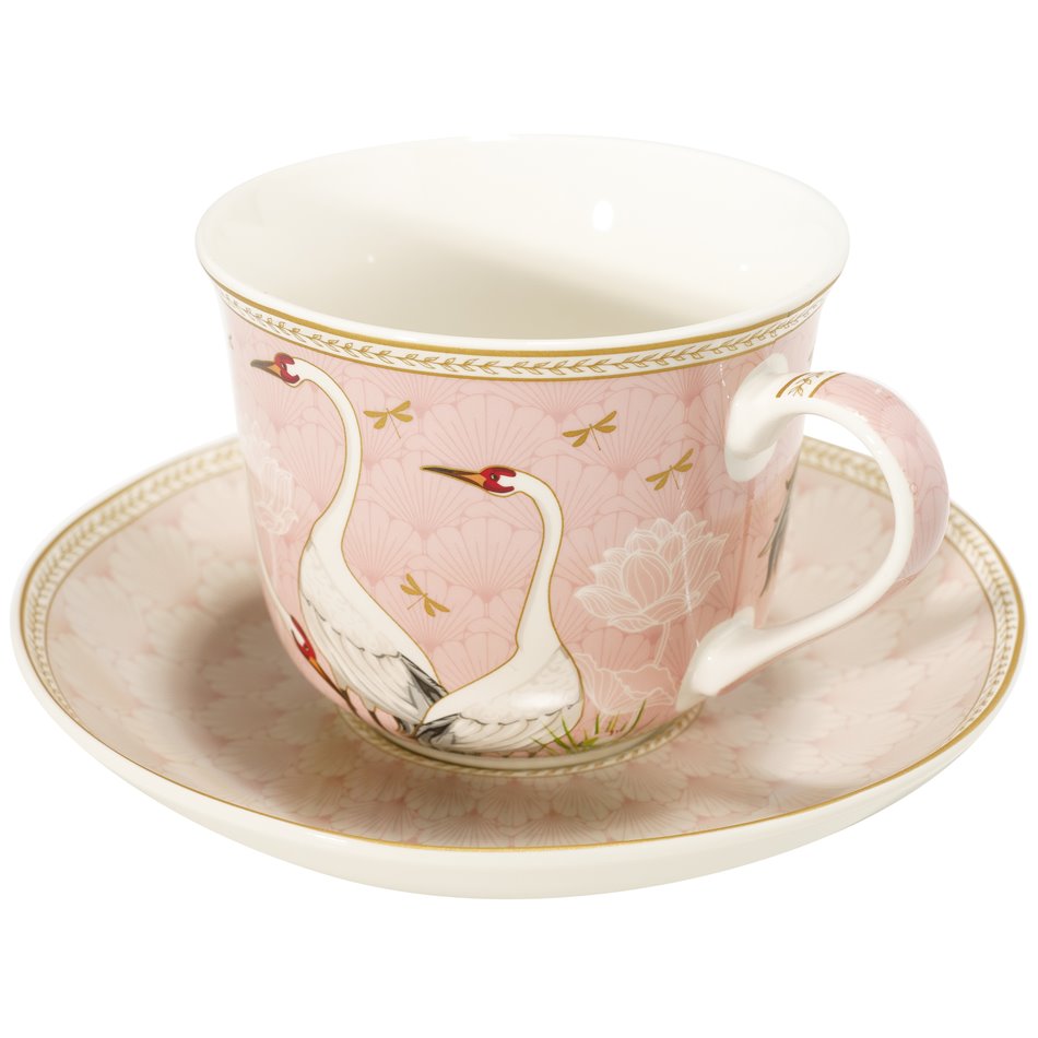 Breakfast cup with saucer Dancing Herons, 400ml, H9.7 D17.5c