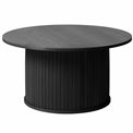 Coffee table Nola, black oak veneer/MDF, D90 xH45cm