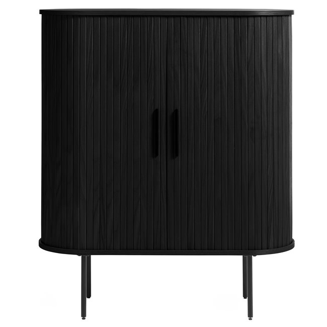 Cabinet Nola, black oak veneer/MDF, H118x100x40cm