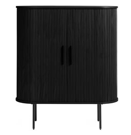 Cabinet Nola, black oak veneer/MDF, H118x100x40cm