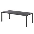 Table Lapiazza, 8-seater fixed, graphite/grey color, aluminium, H73x100x210cm