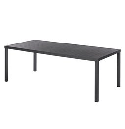 Table Lapiazza, 8-seater fixed, graphite/grey color, aluminium, H73x100x210cm