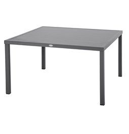 Table Lapiazza, 8-seater fixed, graphite/gray color, aluminum,H75,5x90x136cm