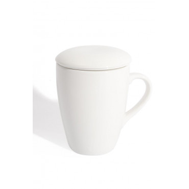 Tea Mug 400ml + filter + lid white