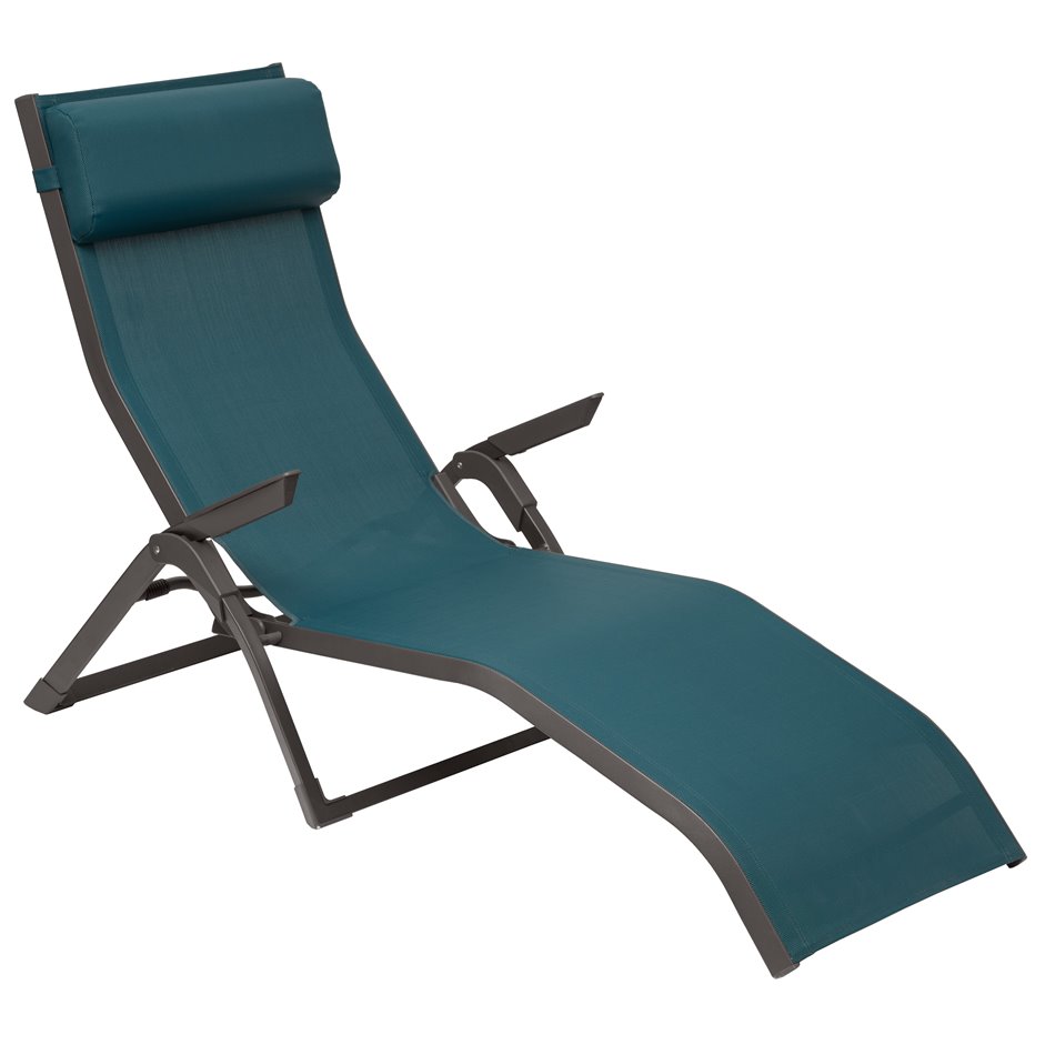 Sun lounger Ladecima, folding, teal color, H90x64x142cm