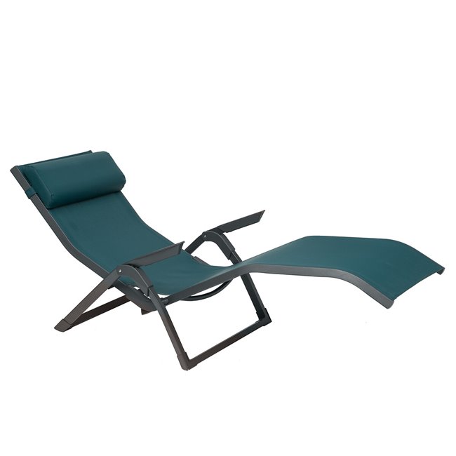 Sun lounger Ladecima, folding, teal color, H90x64x142cm