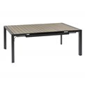 Table Laevasion, 10-seater, extendable, gray/graphite color, aluminium, H77x142x142-202cm