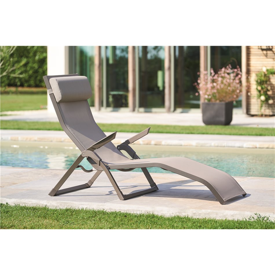 Sun lounger Ladecima, folding, hazelnut/praline color, H90x64x142cm