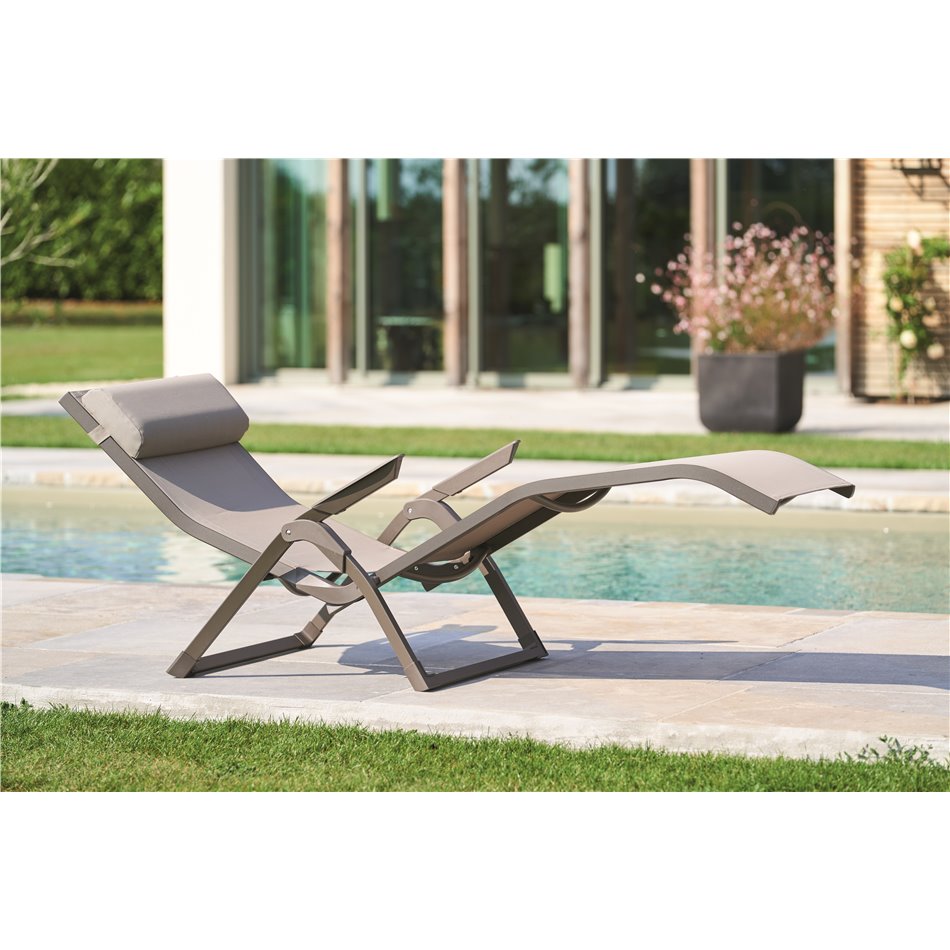 Sun lounger Ladecima, folding, hazelnut/praline color, H90x64x142cm