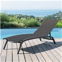 Sun lounger Labonao, anthracite color, aluminium/textilene, H84,5x64x171cm