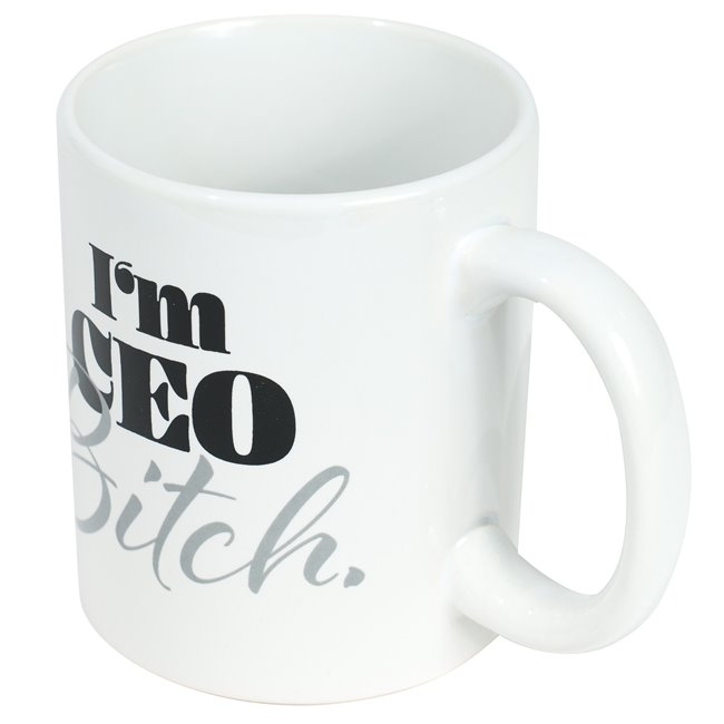 Mug Ceo-Bitch, white color, 8x8x9.5cm, 500ml