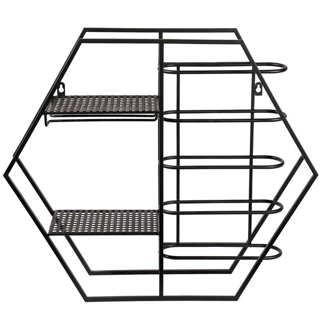 Wine rack Level, black, metal, 52x60x13cm