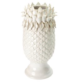 Vase White Ananas, stoneware, 33.5x16x16cm