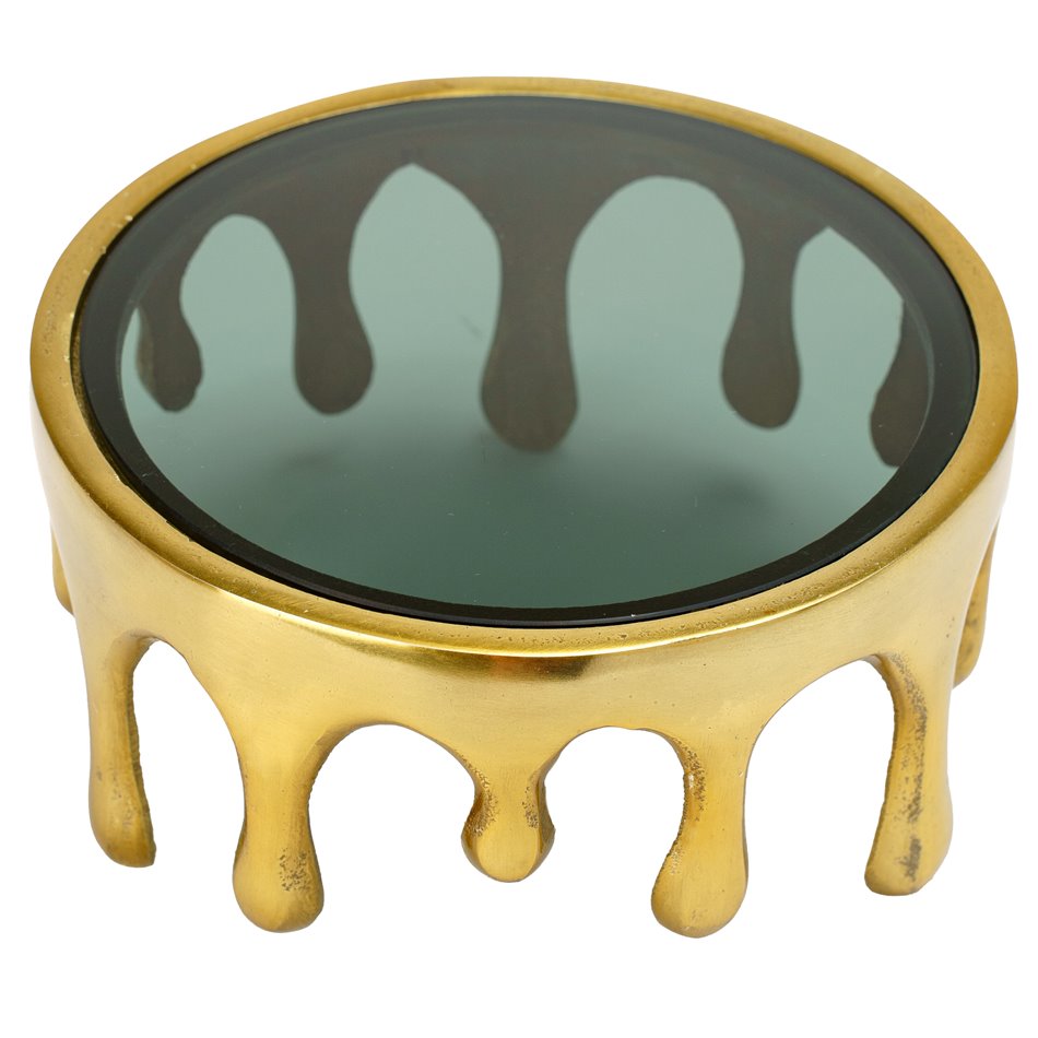 Cake stand Drip, aluminium, golden, H13 D30cm